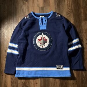 Fanatics Winnipeg Jets Hockey Jersey Sweatshirt Mens XL Navy Blue NHL